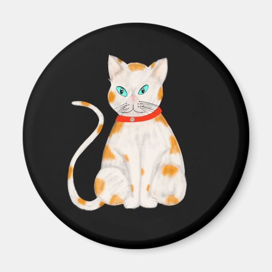 Orange and White Cat Magnet (Voorkant)