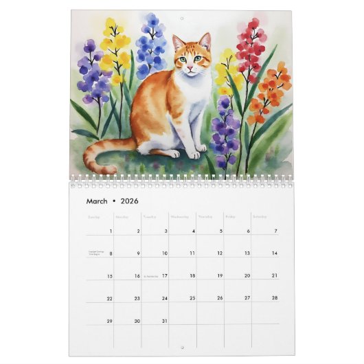 Orange and White Cats AI-generated Images Kalender (Mar 2026)