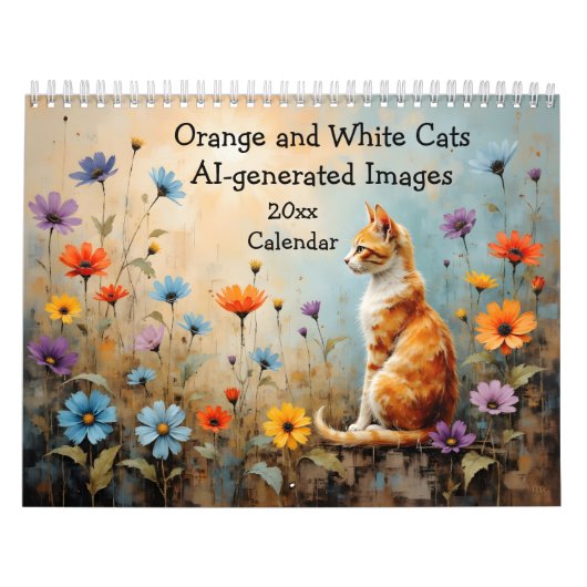 Orange and White Cats AI-generated Images Kalender (Hoes)