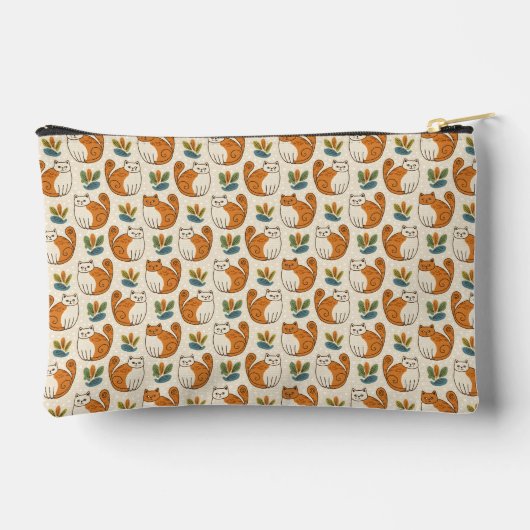 Orange and White Cats Naive Art Style Small Etui (Achterkant)