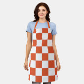 Orange and White Checkerboard Pattern Schort (Gedragen)