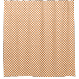 Orange and white checkerboard shower curtain  douchegordijn