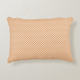 Orange and white checkered rectangular pillow accent kussen