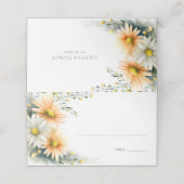 Orange and White Daisies Wedding Place Card Plaatskaartje (Buitenkant ongevouwen)