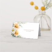 Orange and White Daisies Wedding Place Card Plaatskaartje (Achterkant)