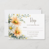 Orange and White Daisies Wedding RSVP (Voorkant)