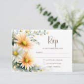 Orange and White Daisies Wedding RSVP (Staand voorkant)