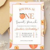 Orange and White Peach Kids 1st Birthday  Kaart