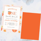 Orange and White Peach Kids 1st Birthday  Kaart