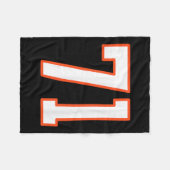 Orange And White Srts Number 71 Jersey Uniform Pla Fleece Deken (Voorkant (Horizontaal))