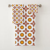 Orange and yellow mandala pattern  bad handdoek (Insitu)