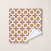 Orange and yellow mandala pattern  bad handdoek (Wasdoekje)