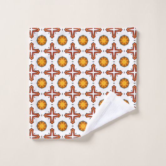 Orange and yellow mandala pattern  bad handdoek (Wasdoekje)