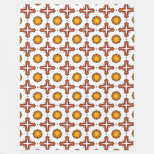 Orange and yellow mandala pattern fleece deken (Voorkant)