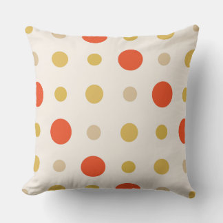 Orange and yellow polka dots kussen