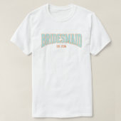 Orange + Aqua Faux Glitter BRIDESMAID Bachelorette T-shirt (Design voorkant)