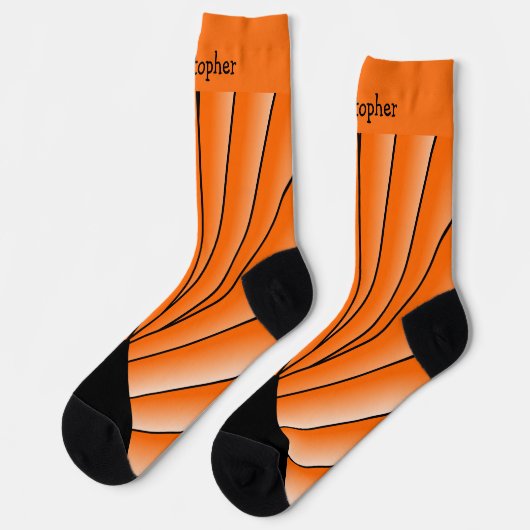 Orange Art Deco Design Socks Sokken (Links)