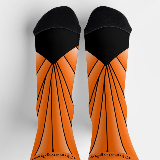 Orange Art Deco Design Socks Sokken (Top)