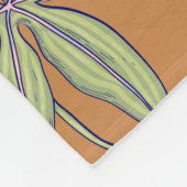 Orange background pink flower pattern fleece deken (Hoek)