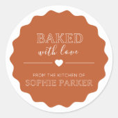 Orange Baked With Love From Scallop Label Sticker (Voorkant)