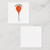 Orange balloon happy birthday informatiekaartje (Voorkant / Achterkant)