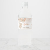 Orange Bear Balloons Baby Shower Waterfles Etiket (Voorkant)