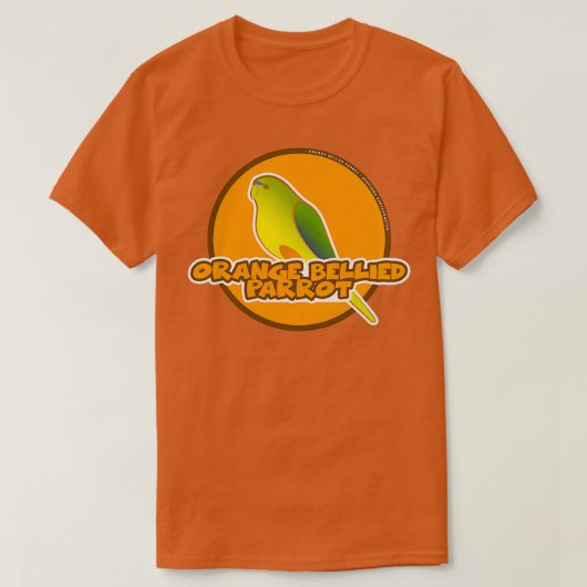 Orange Bellied Parrot Critically Endangered T-shirt (Design voorkant)