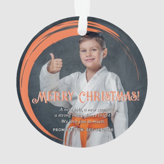 Orange Belt Judo Promotion Christmas Ornament  (achterkant)