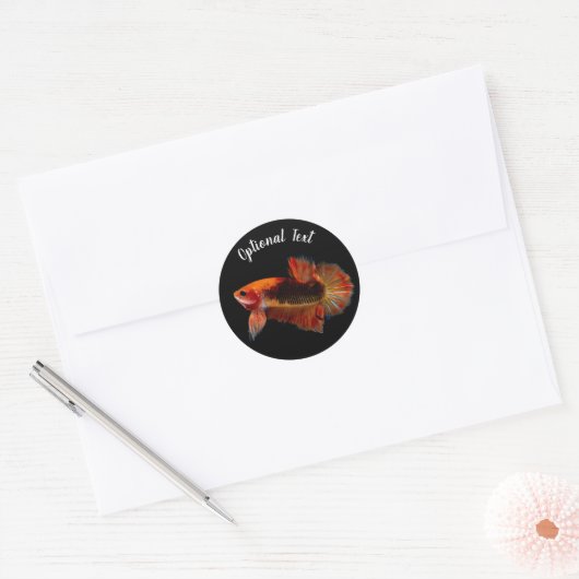 Orange Betta Fighting Fish Ronde Sticker (Envelop)