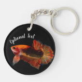 Orange Betta Fighting Fish Sleutelhanger (Achterkant)