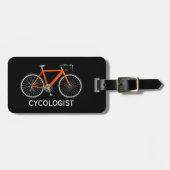 Orange Bicycle On Black Bagagelabel (Voorkant horizontaal)