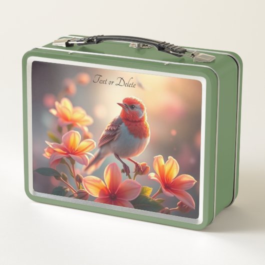Orange Bird Floral Lunchbox (Achterkant)