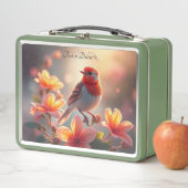 Orange Bird Floral Lunchbox (In situ)
