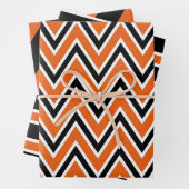 Orange, Black, and White Chevron & Stripe Patterns Inpakpapier Vel (In situ)