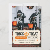 Orange Black and White Trick Or Treat Halloween  Kaart (Voorkant)