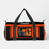 Orange Black Basketball Player Girl Birthday Plunjezak (Voorkant)