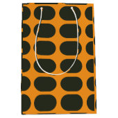Orange Black Circles Medium Cadeauzakje (Voorkant)