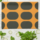 Orange Black Circles Theedoek (Gevouwen)