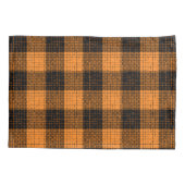  Orange Black Crosshatch Buffalo Check Kussensloop (Achterkant)