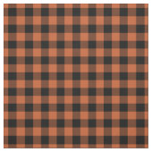 Orange & Black Gingham Plaid Stof (Swatch)