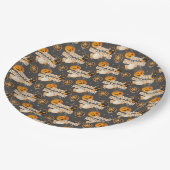 ORANGE BLACK GRAY HAPPY HALLOWEEN PUMPKINS PAPIEREN BORDJE (Gekanteld)