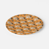 ORANGE BLACK GRAY HAPPY HALLOWEEN PUMPKINS PAPIEREN BORDJE (Gekanteld)