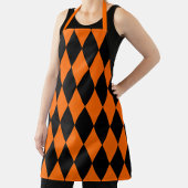 Orange Black Harlequin Diamonds Checkers Design Schort