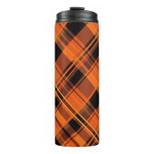 Orange Black Plaid Halloween Thermal Tumbler Thermosbeker (Voorkant)