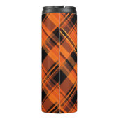 Orange Black Plaid Halloween Thermal Tumbler Thermosbeker (Achterkant)