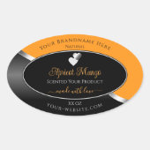 Orange Black Wavy Silver Cute Hearts Product Label (Voorkant)