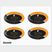 Orange Black Wavy Silver Cute Hearts Product Label (Vel)