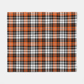 Orange Black White Plaid Tartan Pattern Design  Fleece Deken (Voorkant (Horizontaal))