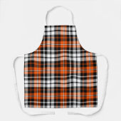 Orange Black White Plaid Tartan Pattern Design  Schort (Voorkant)