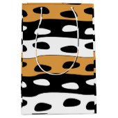 Orange Black White Stripes Medium Cadeauzakje (Voorkant)